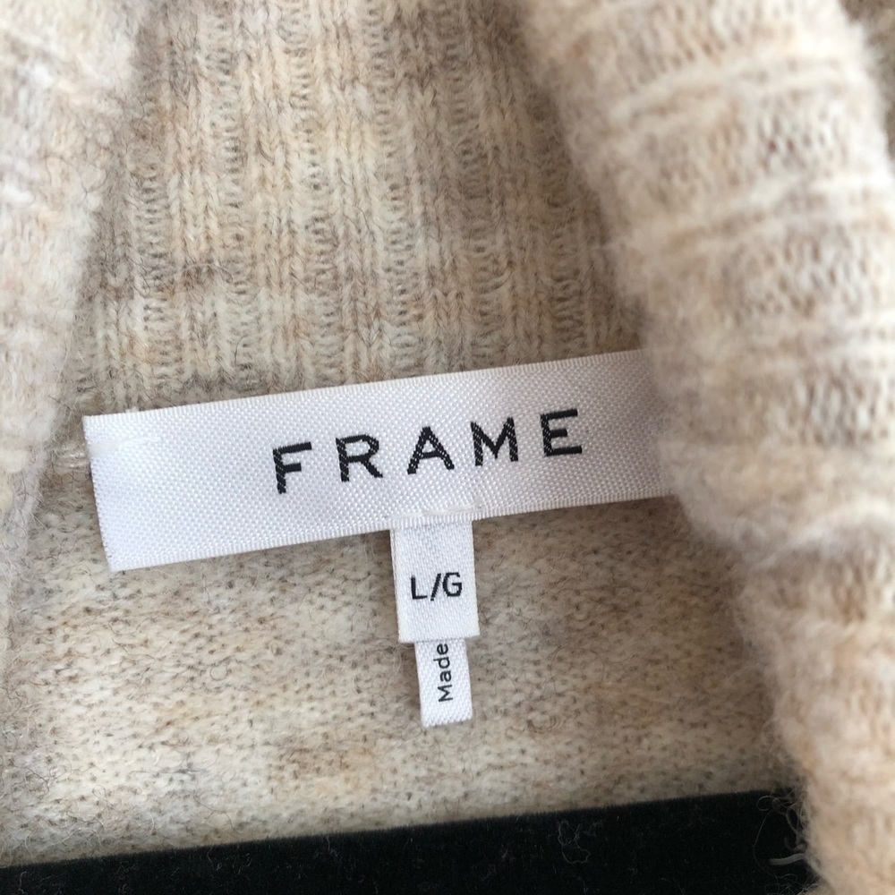 Frame Denim Swingy Oatmeal Turtleneck Sweater L - image 6